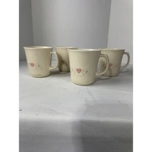 Correlle Vintage 1988 Forever Yours Coffee Cups Set 4‎